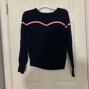 Blue sweater with stripe